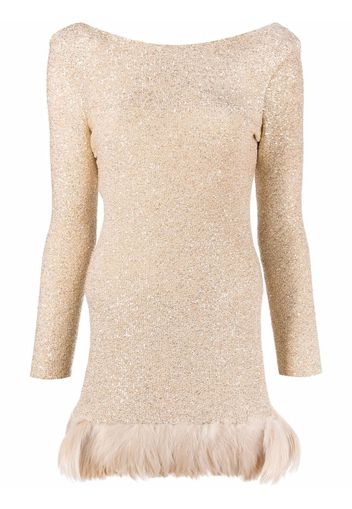 Saint Laurent Minikleid mit Pailletten - Nude