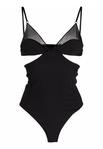 Saint Laurent cut-out traingle bodysuit - Schwarz