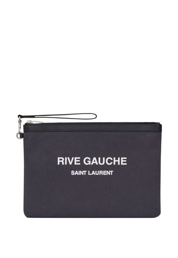 Saint Laurent Clutch mit Logo-Print - Grau