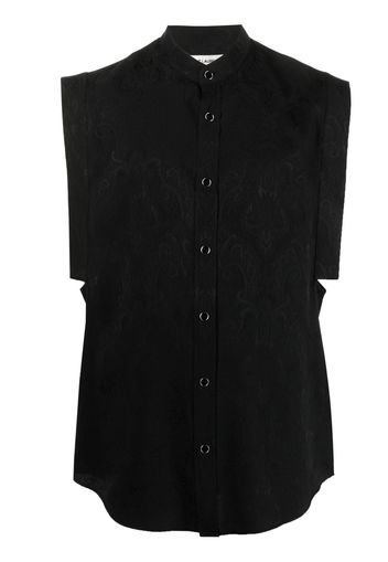 Saint Laurent baroque-print sleeveless shirt - Schwarz