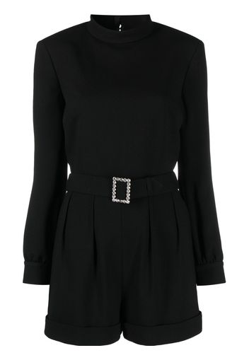 Saint Laurent open-back belted playsuit - Schwarz