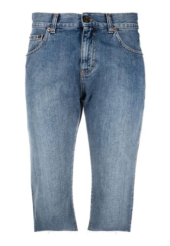 Saint Laurent knee-length denim shorts - Blau