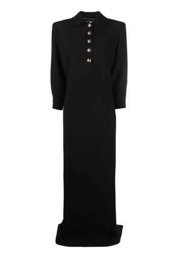 Saint Laurent button-front maxi gown - Schwarz