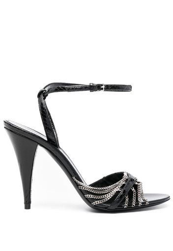 Saint Laurent Sandalen mit Krokomuster 110mm - Schwarz