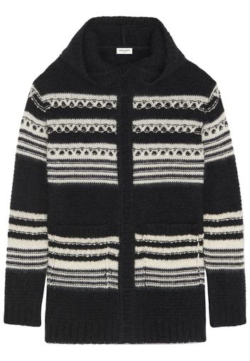 Saint Laurent Baja striped cardigan - Schwarz