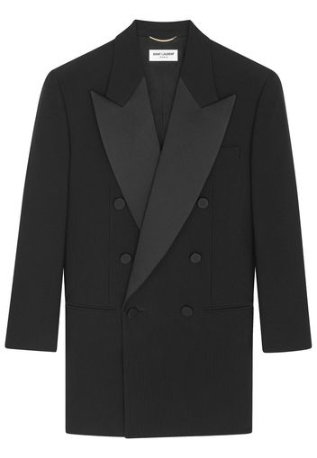 Saint Laurent double-breasted virgin wool blazer - Schwarz