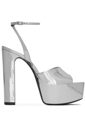 Saint Laurent Pumps aus Lackleder 95mm - Silber