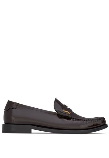 Saint Laurent high-shine leather loafers - Rot