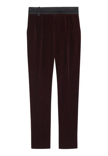 Saint Laurent velvet-effect slim-cut trousers - 6404 -VINO NOIR