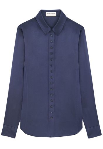 Saint Laurent buttoned-up silk shirt - Blau