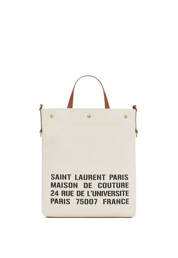 Saint Laurent Handtasche aus Canvas mit Logo - Nude
