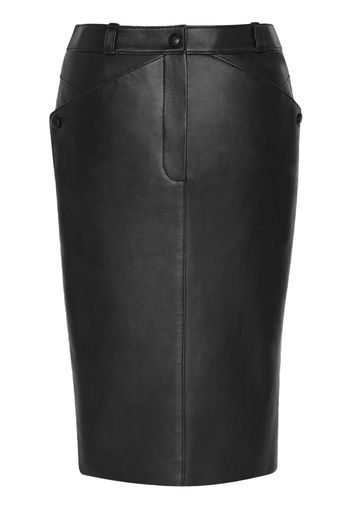 Saint Laurent panelled leather skirt - Schwarz