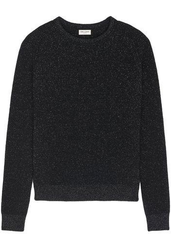 Saint Laurent Melierter Pullover - Schwarz