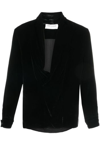 Saint Laurent cowl-neck pullover shirt - Schwarz