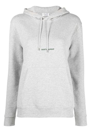 Saint Laurent Hoodie mit Logo-Stickerei - Grau