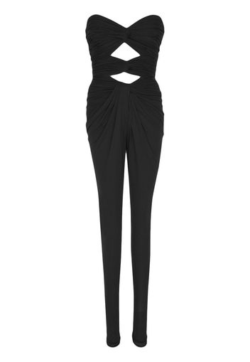 Saint Laurent Schulterfreier Jumpsuit - Schwarz