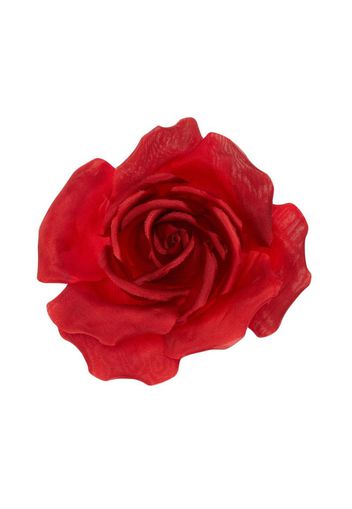 Saint Laurent Rose silk-blend brooch - Rot