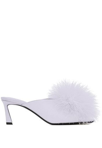 Saint Laurent Sandalen mit Faux Fur 60mm - Grau