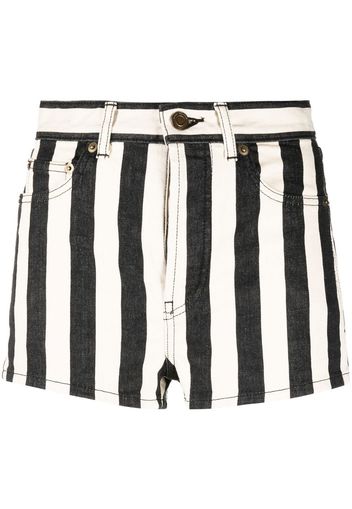 Saint Laurent striped high-waisted shorts - Nude