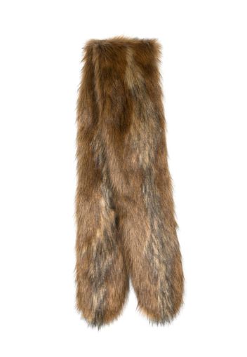 Saint Laurent faux-fur trim scarf - Braun