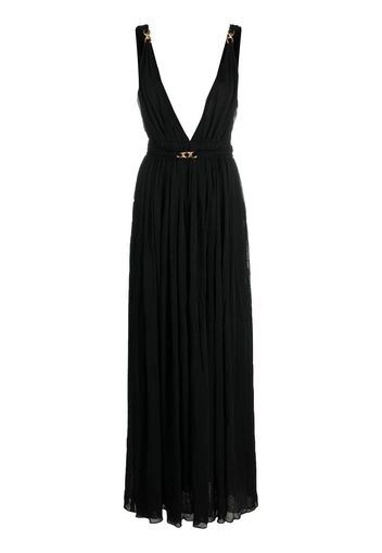 Saint Laurent Abendkleid mit V-Ausschnitt - Schwarz