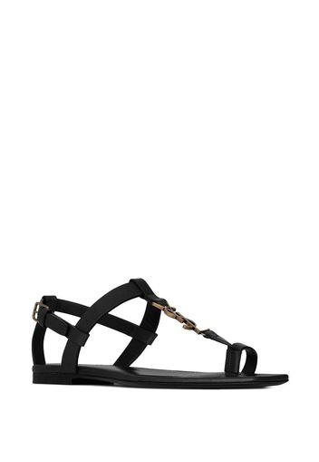 Saint Laurent Cassandra leather sandals - Schwarz