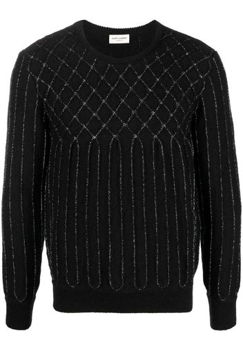 SAINT LAURENT lurex-detail long-sleeve jumper - Schwarz