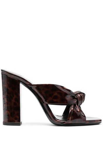 Saint Laurent tortoiseshell-effect twist-detail sandals - Braun