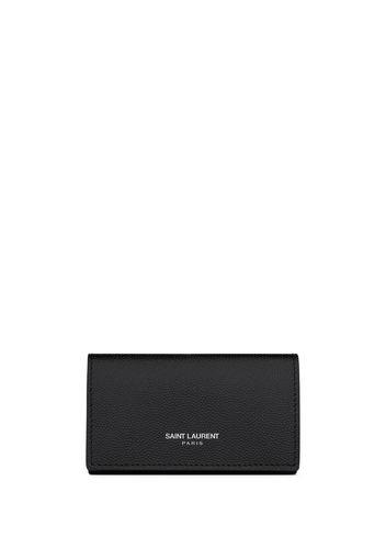 Saint Laurent logo-print leather key holder - Schwarz