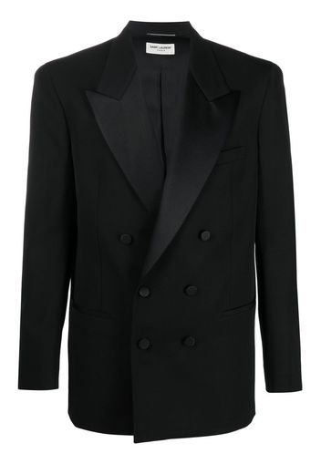 Saint Laurent double-breasted wool blazer - Schwarz