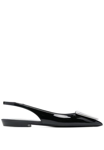 Saint Laurent pointed-toe buckled slingback pumps - Schwarz