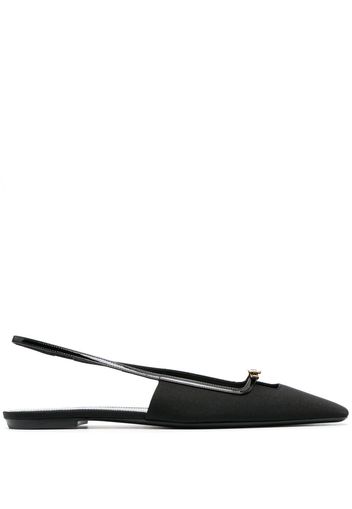 Saint Laurent buckle-detail slingback mules - Schwarz