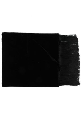 Saint Laurent velvet-effect fringe scarf - Schwarz