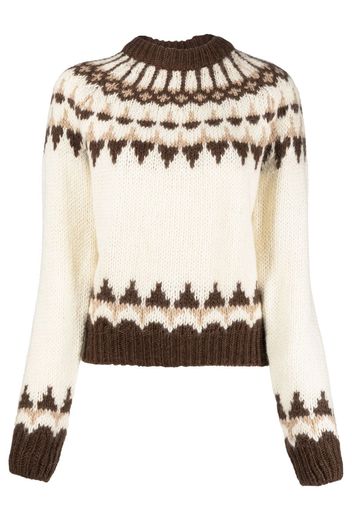 Saint Laurent Pullover mit Intarsienmuster - Nude