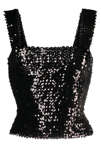 Saint Laurent sequin embellished top - Schwarz