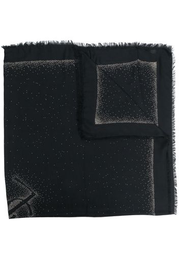 Saint Laurent embroidered raw-edge scarf - Schwarz