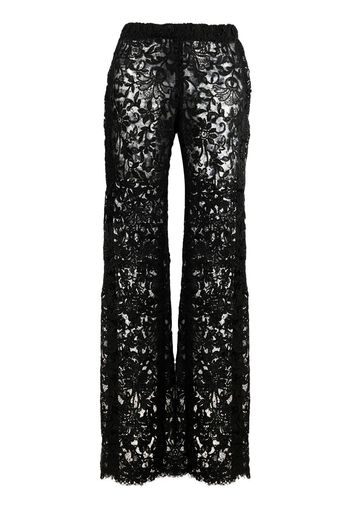 Saint Laurent guipure lace wide-leg trousers - Schwarz