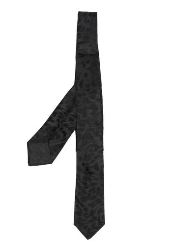 Saint Laurent jacquard-pattern silk tie - Schwarz