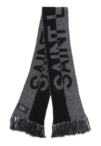 Saint Laurent intarsia-knit logo scarf - Schwarz