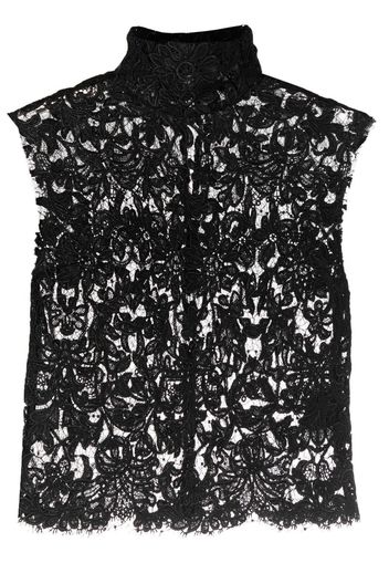 Saint Laurent floral lace-detail blouse - Schwarz
