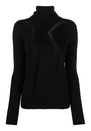 Saint Laurent cut-out roll-neck jumper - Schwarz