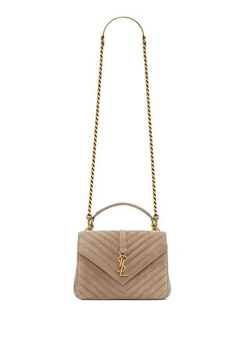 Saint Laurent College quilted shoulder bag - Nude