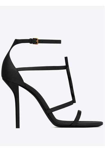 Saint Laurent Cassandra logo 100mm strappy sandals - Schwarz