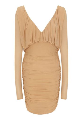 Saint Laurent Minikleid mit V-Ausschnitt - Nude