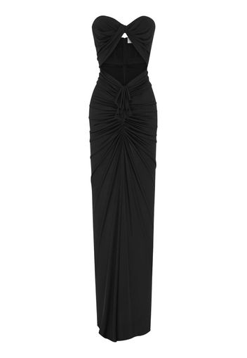 Saint Laurent sweetheart-neck silk maxi dress - Schwarz