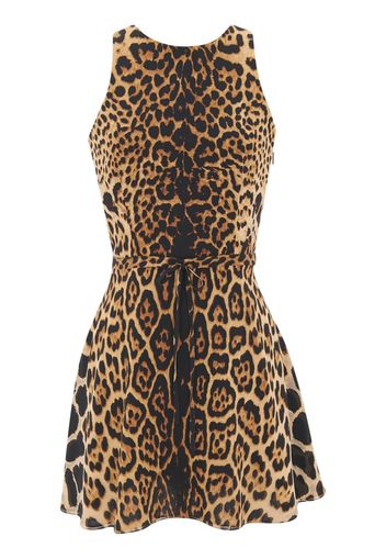 Saint Laurent leopard-print silk minidress - Braun