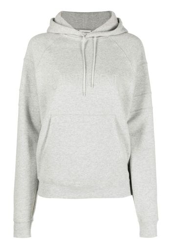 Saint Laurent Hoodie mit Logo-Stickerei - Grau