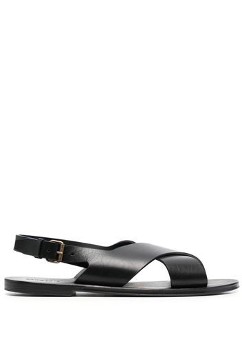 Saint Laurent Mojave Sandalen mit überkreuzten Riemen - Schwarz