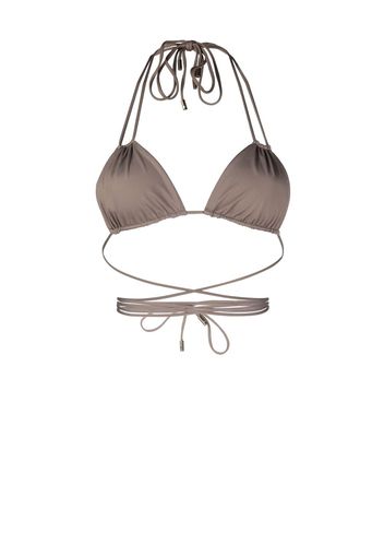 Saint Laurent Gewickeltes Bikinioberteil - Grau