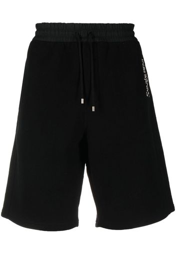 Saint Laurent Shorts mit Logo-Stickerei - Schwarz